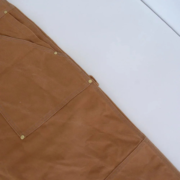 Vintage Tough Duck Tan 100% Cotton Double  Knee Zip Up Overalls Size XL-XXL - Picture 8 of 16